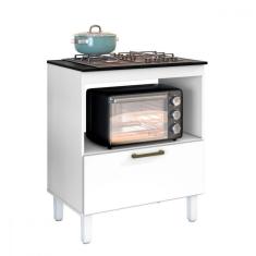 Balcão Para Cooktop 4 Bocas Com 1 Porta Master Branco