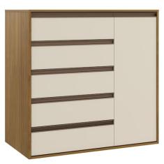 Cômoda 5 Gavetas 1 Porta Freijó