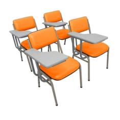 Kit Com 4 Cadeiras Para Auditórios Linha Hotel Smart Laranja