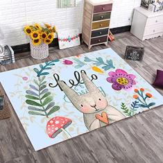 jia cool, Tapete de desenho animado, tapete de princesa e castelo para decoração de sala de estar, tapete antiderrapante para jogos para quarto de crianças, tapete de berçário (50 x 80 cm)