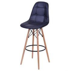 Banqueta Estofada Base Madeira - OR Design