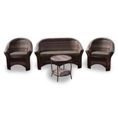 Conjunto de Sofá Fibra Sintética Bali - 1 Sofá 2L + 2 Poltronas + 1 Me