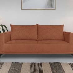 Sofá Eliot 2 Lugares 160 Cm Linho Boucle Cobre