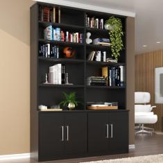 Estante Para Livros 4 Portas Foscarini Preto