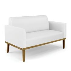 Sofá Namoradeira Base De Madeira Fixa Castanho Marisa Corino Branco D03 - D?rossi