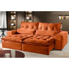 Sofá 3 Lugares Retrátil e Reclinável Máximo 2.30 Metros Veludo Móveis 