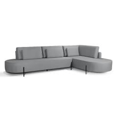 Sofá 4 Lugares com Chaise Direito Austrália Linho 293cm Redenobre