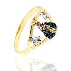 Anel de ouro 18k Nossa Senhora Aparecida - Elegancy Joias, 15