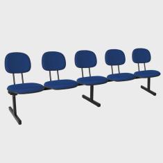 Cadeira Escritório Longarina 5 Lugares Estofada Ecoflex