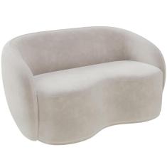 Sofá 3 Lugares 160cm Sala De Estar Living Oscar K01 Veludo Bege