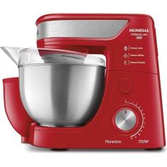 Batedeira Planetária Mondial Premium 4,5L Vermelho/Inox 700W 127V - BP-02P-R-TI