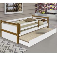 Cama Infantil Bianca Com Cama Auxiliar MDF Branco Divaloto Móveis Móveis