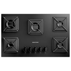 Cooktop 5 Bocas a Gás Brastemp GLP Preto Superautomático BDD75BE, Pret