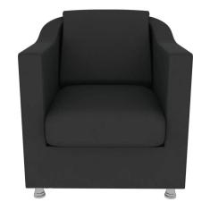 Poltrona Decorativa Tilla Para Sala E Escritório Suede Preto