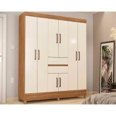 Guarda Roupa 8 Portas E 2 Gavetas Munique Amêndola/Off White - Demóbile