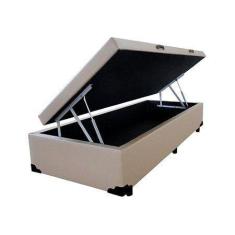Cama Box Baú Solteirão Sintético Bege - 39x128x188 - Lordcolchoes