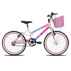 Bicicleta Aro 20 Infantil Feminina KOG Retro Com Cestinha-Feminino