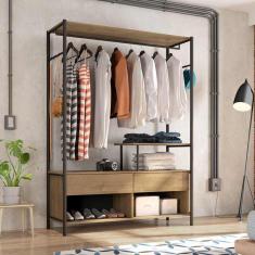 Guarda roupa Arara de Solteiro Barcelona Artefamol Demolição e Preto