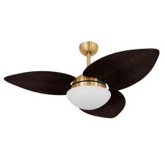 Ventilador De Teto VD42 Dunamis Dourado 3Pás MDF Tabaco 220V