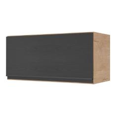 Armário de Cozinha Aéreo 1 Porta Basculante 70cm Lisboa Multimóveis MP2125 Rustic/Preto