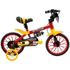 Bicicleta Infantil Aro 12 Nathor Cairu Motor X Com Rodinhas Laterais