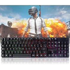 Teclado Gamer Semi Mecânico USB LED RGB Antighost Iluminado Abnt2 Computador PC Notebook