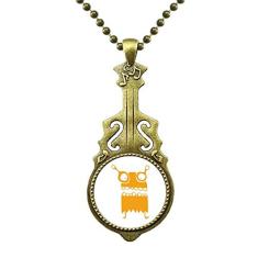 DIYthinker Colar de criatura amarela de monstro alienígena do universo joia de guitarra antiga pingente de música