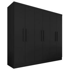 Guarda Roupa Casal 6 Portas Mariah Preto - Móveis Arapongas