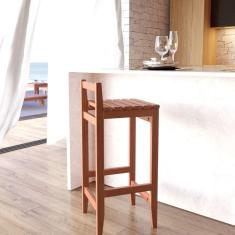 Banqueta Alta Bistrô Madeira Maciça Madeira
