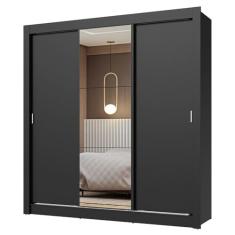 Guarda-roupa Casal 3 Portas de Correr com Espelho Nobre Madesa