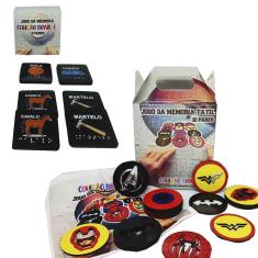 Kit Jogo Da Memória Tátil Herois 10 Pares + Jogo Memória