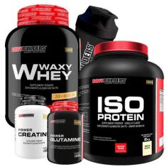 KIT Waxy Whey 2kg + Iso Protein 2kg+ Power Creatina 100g + Power Gluta