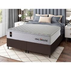 Conjunto Cama Box c/ Molas Ensacadas New Moon Branco King 193x203x66