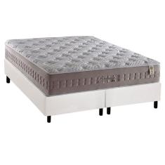 Cama Box Queen: Colchão Molas Ensacadas Anjos Masterpocket Richesse + Base Branco(158X198)