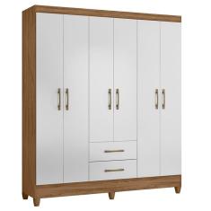 Guarda Roupa Casal Panamá 6 Portas Naturale Branco - Moval