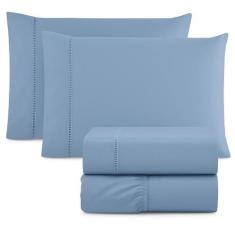 Jogo Lençol King 400 Fios 4 Peças algodao - Rafaloro, Azul