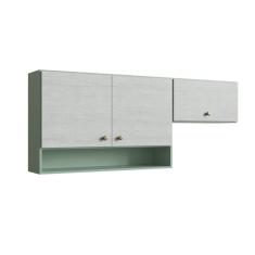 Armário Aéreo de Cozinha 3 Portas Atena Gralar Verde Bellagio/Snow