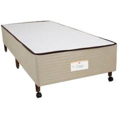 Base Box de Solteiro Castor Dome com Revestimento em Tecido Suede 40x88x188cm - Bege