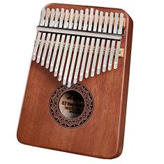 Piano de polegar 17 teclas Kalimba, piano de dedo de madeira maciça, instrumento de piano de polegar de tecla C para amantes de música, com livreto de estudo de martelo de afinação (18 cm x 13 cm)