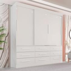 Guarda Roupa Casal 3 Portas 9 Gavetas Luana Sallêto Móveis