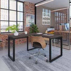 Escrivaninha em L Yon Operacional 120x70x75 Terracota/Preto