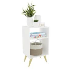 Mesa de Cabeceira Retrô Rovini Branco - Moveise