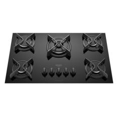 Cooktop 5 Bocas Dako Supreme a Gás Tripla Chama Vidro Temperado Preto 