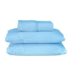 Jogo de Lençol King 140 fios Dia a Dia Azul Claro Valle Enxovais 3 peç