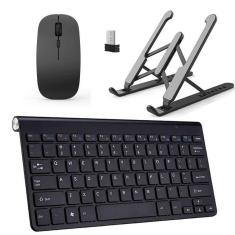 Teclado Mouse Slim E Suporte Preto Para Notebook Positivo