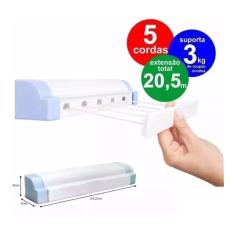 Varal Automático De 5 Cordas Retrátil - Secalux