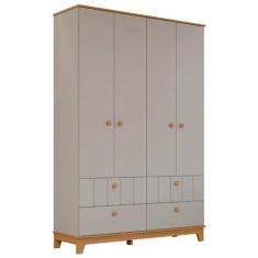 Guarda Roupa Infantil Permobili Biscoito Retro 04 portas MDF, Fendi Na