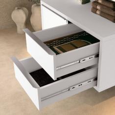 Gabinete para Banheiro Suspenso 80cm 2 Gavetas 1 Porta Pró Branco