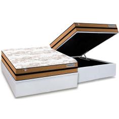 Cama Box Baú Casal: Colchão Molas MasterPocket Ensacadas Plumatex Smart Milano + Base CRC Courano White(138x188)