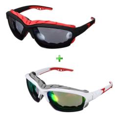 Óculos De Sol Ciclismo Esportivo Espelhado Kit 2 Unidades-Unissex